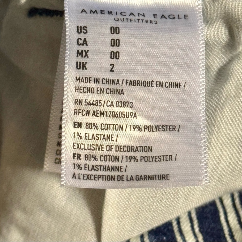 New American Eagle Hi - Rise Shortie Shorts 
Size 0,00,4,8,14,16 blue/white - Picture 7 of 7